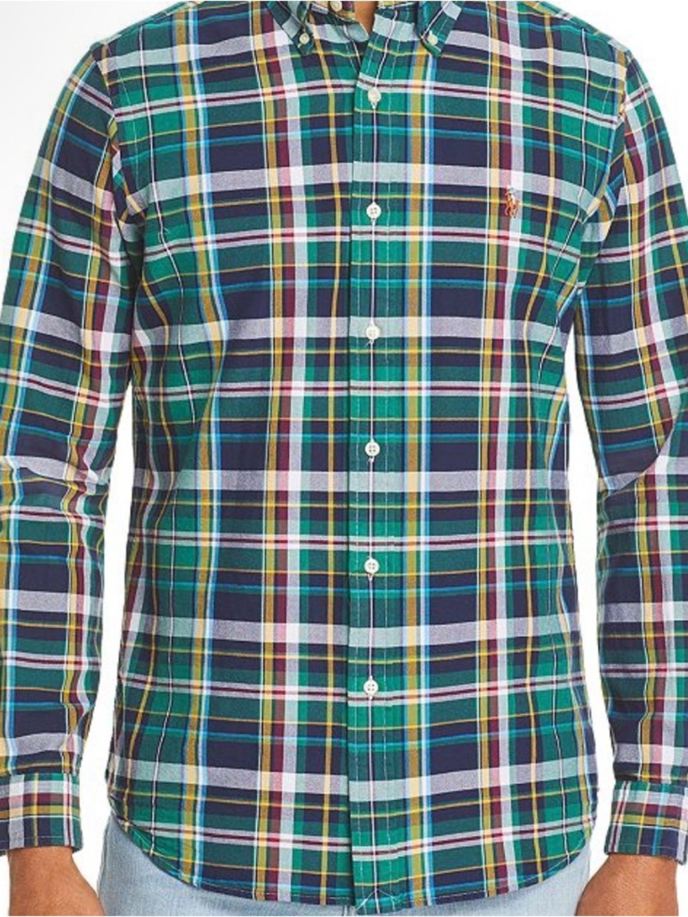 Polo by Ralph Lauren multi Plaid cotton Button-Down Shirt classic fit sz L